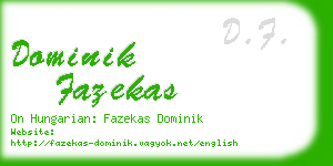 dominik fazekas business card